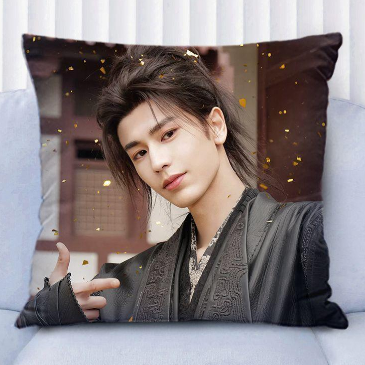 หมอนอิงดาราจีนจางหลิงเหอ สองด้านพิมพ์ลาย ขนาด 40x40 45x45 ซม. ของขวัญน่ารัก เบาะตกแต่งบ้านสำนักงานถอดซักได้นุ่มนวล