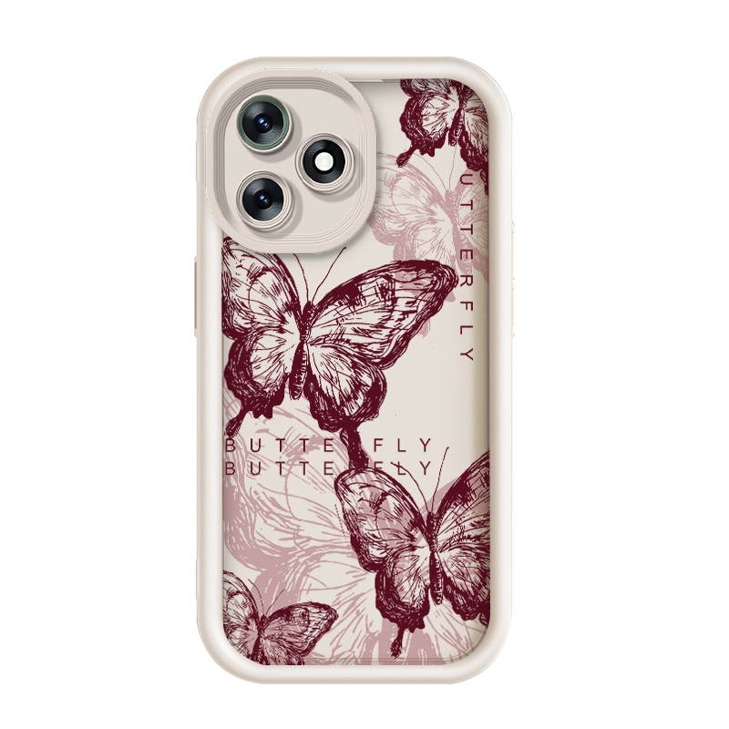สําหรับ Tecno Spark Go 2024/Tecno Spark 20/Tecno Spark 20C, Retro สีน้ําตาลผีเสื้อหรูหรานุ่มกันกระแท
