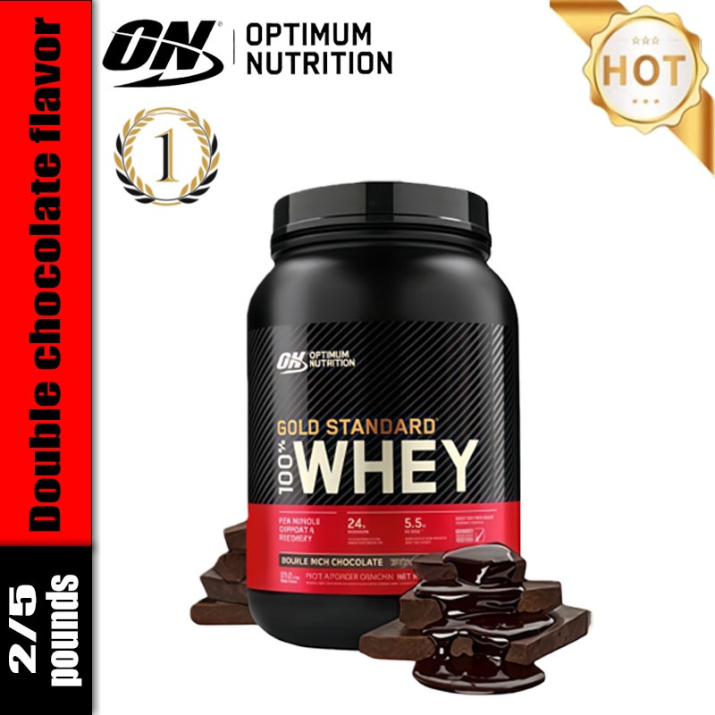 Optimum Nutrition Gold Standard Whey 2lbs ช็อกโกแลตเข้มข้นสองเท่า | โปรตีนสูง ฟื้นฟูกล้ามเนื้อ