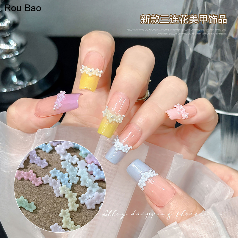 Rou Bao 50 ชิ้นเล็บสามมิติเรซิ่น DIY เล็บ Art Charms ตกแต่ง