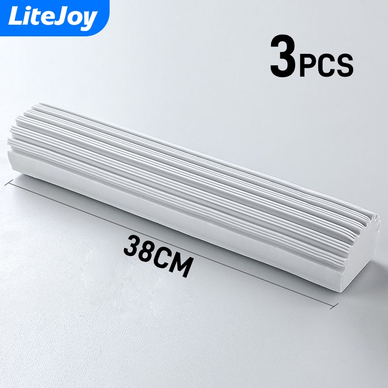 LiteJoy เฉพาะหัวม็อปยางพาราเปลี่ยน (ไม่มีไม้ถูพื้น) สำหรับร้านนี้ 3 ขนาด 28/33/38cm ดูดซับน้ำแรง ไม่เป็นรอย