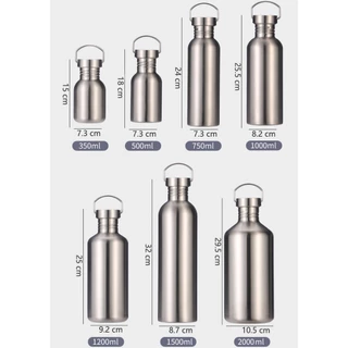 Bpa Free 304 ขวดน้ําสแตนเลส 0.5L 1L 1.2L 1.5L 2L ผนังเดี่ยวไม่สามารถเก็บอุณหภูมิได้