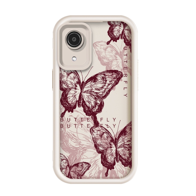 สําหรับ Vivo Y1S/Vivo Y90,Retro Brown Elegant Butterfly Soft เคสโทรศัพท์กันกระแทก