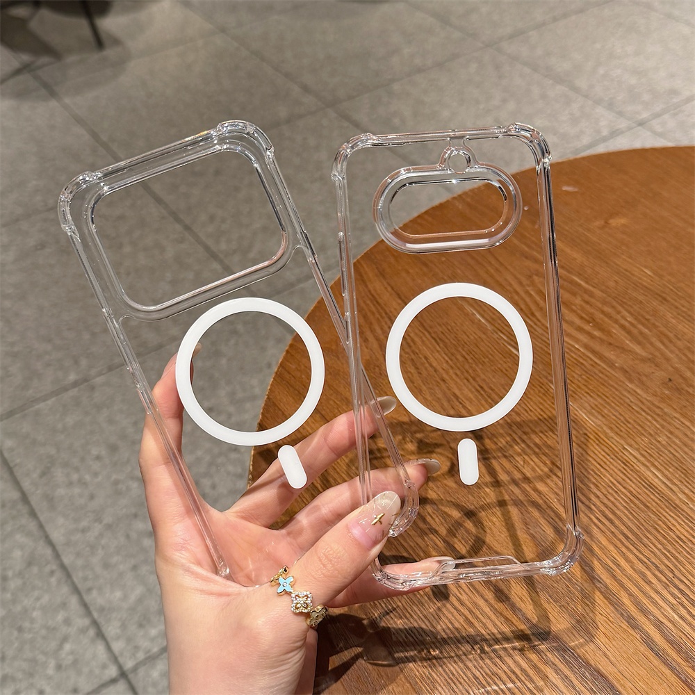 Huimei Built-in Magnetic Ring Transparent Backboard Plastic Cover for Nothing Phone 4A Pro 3A Pro 2A Phone 1 Protective Hard Case
