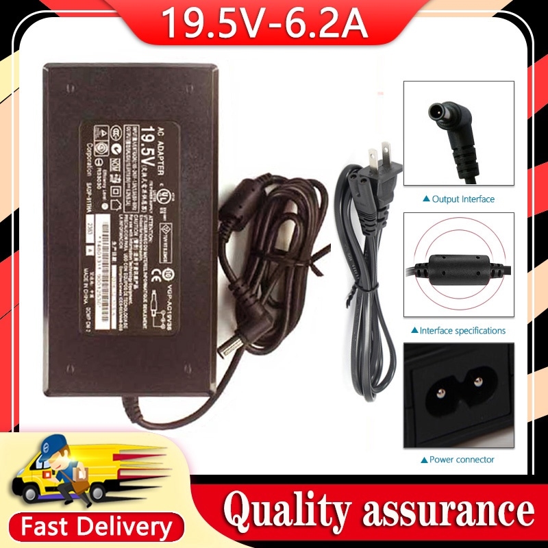 จัดส่งฟรีใหม่ Power Charger 19.5V 6.2A 120W สําหรับ Sony ACDP-120N01 ACDP-120N02 LCD TV Adapter Char