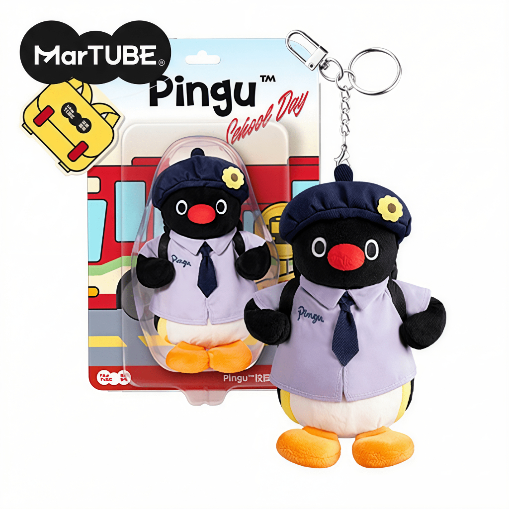MarTUBE Pingu School Uniform Plush Bag Charm Keychain พวงกุญแจตุ๊กตาชุดนักเรียน ตุ๊กตาห้อยกระเป๋า