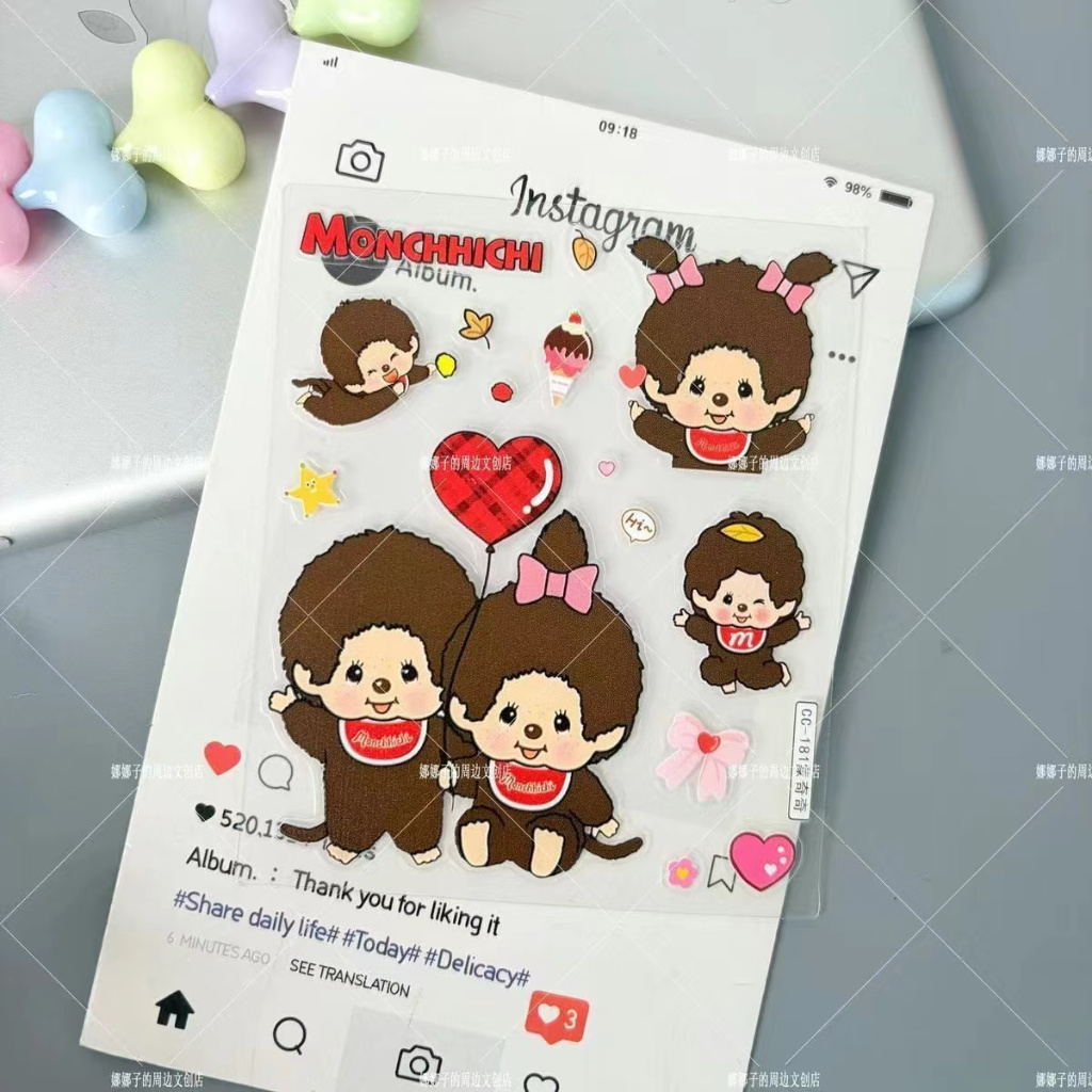 การ์ตูน Moncici 5D สติกเกอร์นูนกันน้ํา DIY โทรศัพท์มือถือกล้องขวดน้ําตกแต่ง ราคาถูก Shopee Lazada