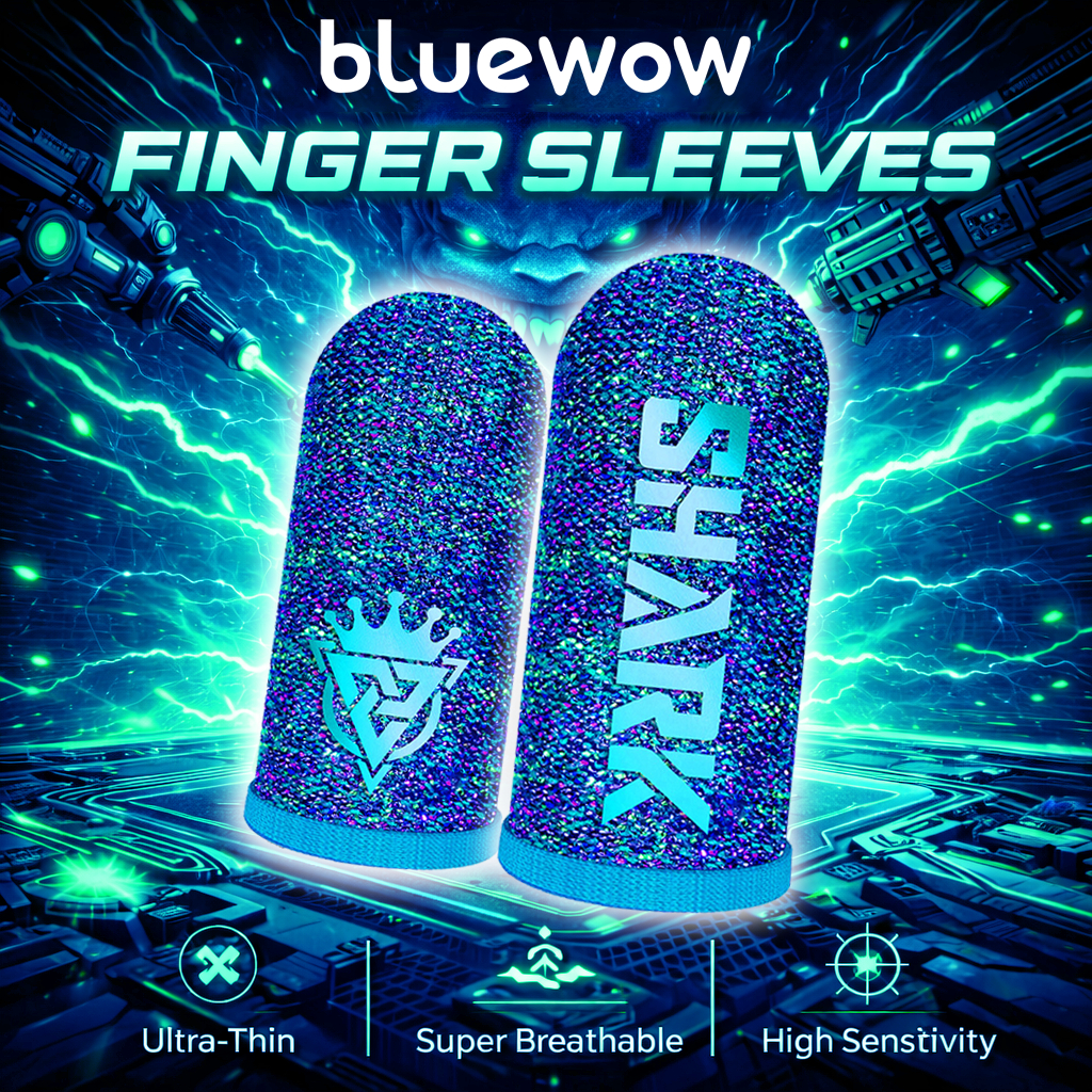 BlueWow แขนนิ้วสําหรับเล่นเกมมือถือระบายอากาศป้องกันเหงื่อแขนนิ้วหัวแม่มือบางเฉียบสําหรับ PUBG