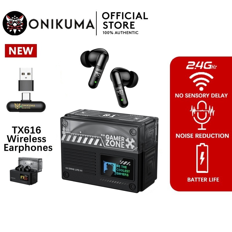 ONIKUMA หูฟังไร้สายสําหรับเล่นเกม Latency ต่ํา 2.4G + Bluetooth Dual Mode ANC + ENC Noise Cancelling Fast Charge อายุการใช้งานแบตเตอรี่ยาวนาน TX602