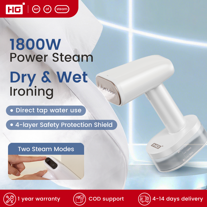 HG Iron Steam Garment Steamer เหล็กหมุนได้แบบพกพาสําหรับการเดินทาง 30s ความร้อนอย่างรวดเร็ว E10Pro