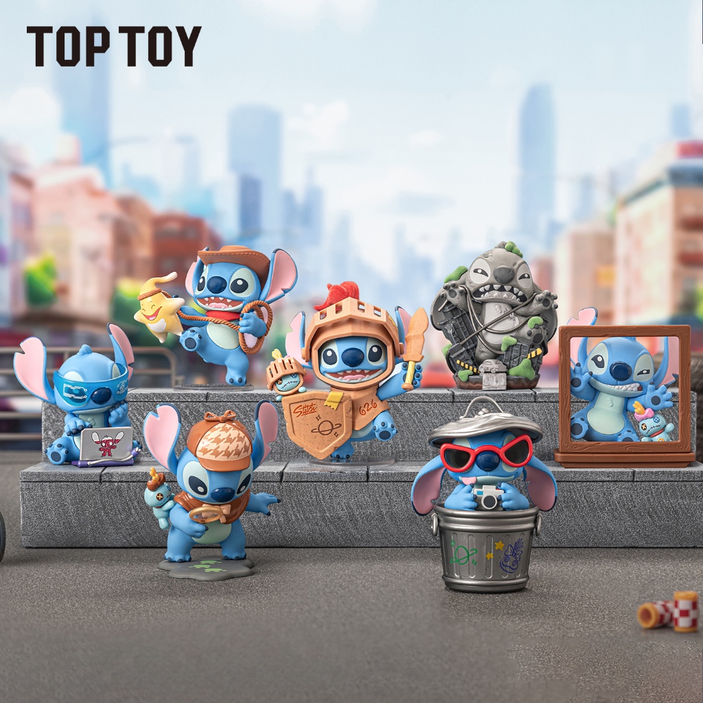 TOPTOY x Disney Stitch City Adventure series Figures Blind Box ฟิกเกอร์ ฟิกเกอร์ของสะสม ฟิกเกอร์สำหรับวันเกิด ของขวัญ