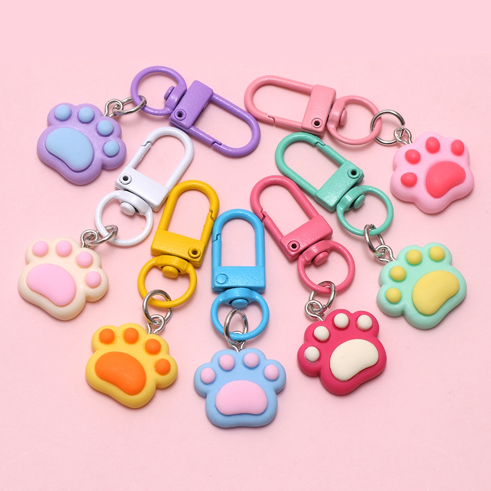 สีสันน่ารักแมวกรงเล็บสุนัขกรงเล็บเรซิ่นพวงกุญแจสัตว์จี้กระเป๋าแขวนเครื่องประดับเพื่อนของขวัญ