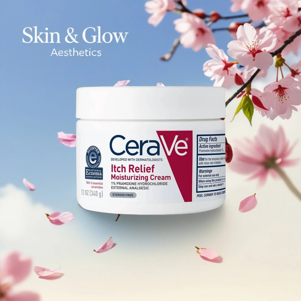 CeraVe Itch Relief Cream 340g, Eczema Relief & Barrier Repair Cream สําหรับผิวแพ้ง่าย
