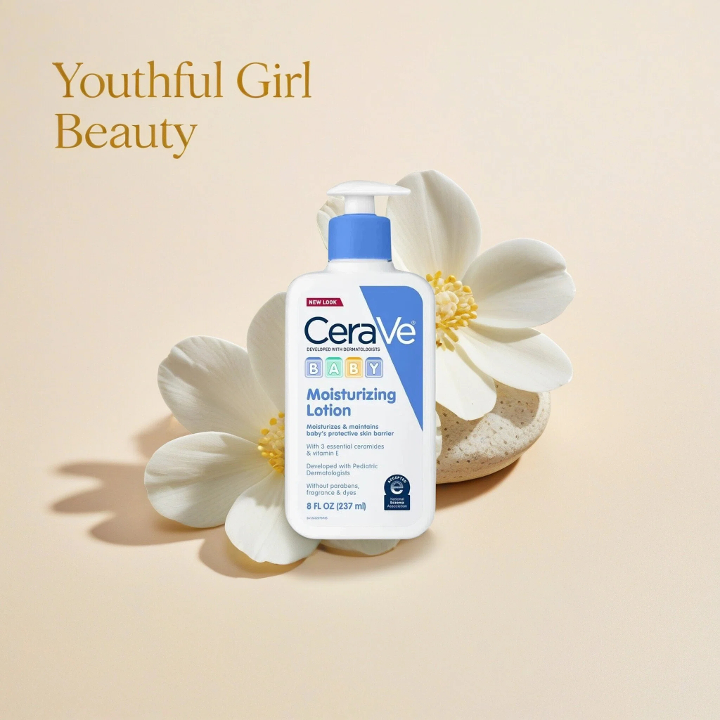 CeraVe Baby Moisturizing Lotion, Gentle Barrier Repair Lotion สําหรับผิวแพ้ง่ายเด็ก