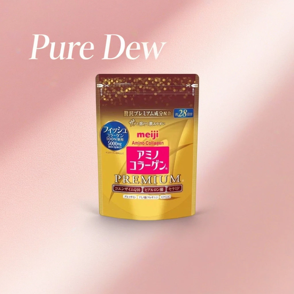 Meiji Japan Amino Collagen PREMIUM Powder, 5000mg Fish Collagen