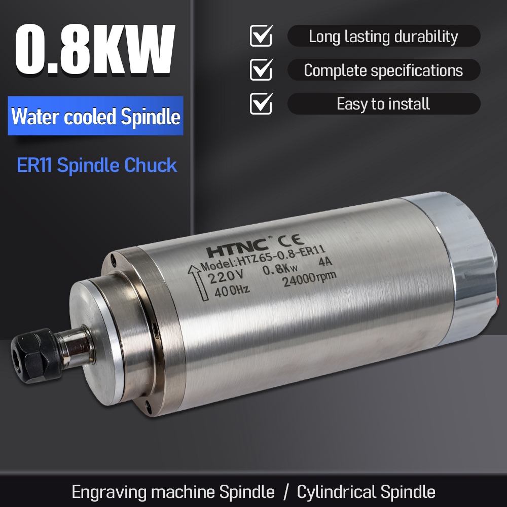 มอเตอร์แกนหมุน 800W 0.8KW 24000RPM CNC Router เครื่องกัดไม้ เครื่องมิลลิ่ง HLTNC