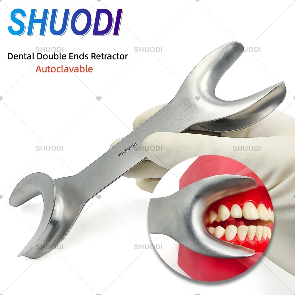 Double Ends จัดฟันฟันไวท์เทนนิ่งทันตกรรมจัดฟัน Lip & Cheek Retractor Autoclavable Mouth Opener สแตนเลส