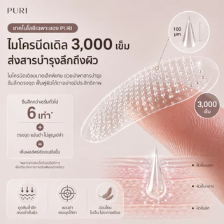Puri มาส์กตา มาส์กเข็ม3000เข็ม ลดริ้วรอย ลดถุงใต้ตา ยกกระชับ หน้าผาก ร่องแก้ม | Reju Eye Patch Size M 6 ชิ้น [ของแท้ 100%]