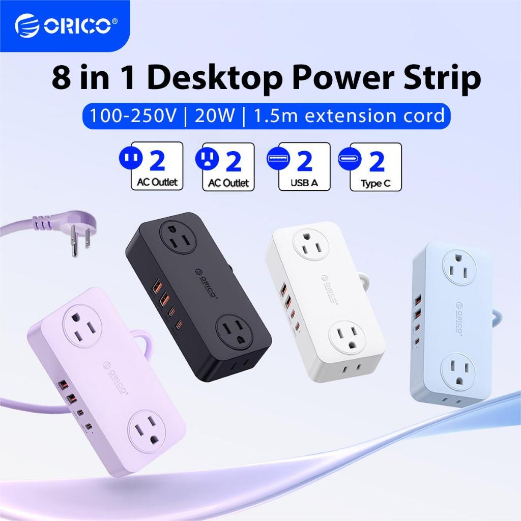 ORICO US ปลั๊ก 1.5m สายไฟสายไฟ 20W USB Fast Charging Power Socket Multi Plug Outlet (CPR-4A)