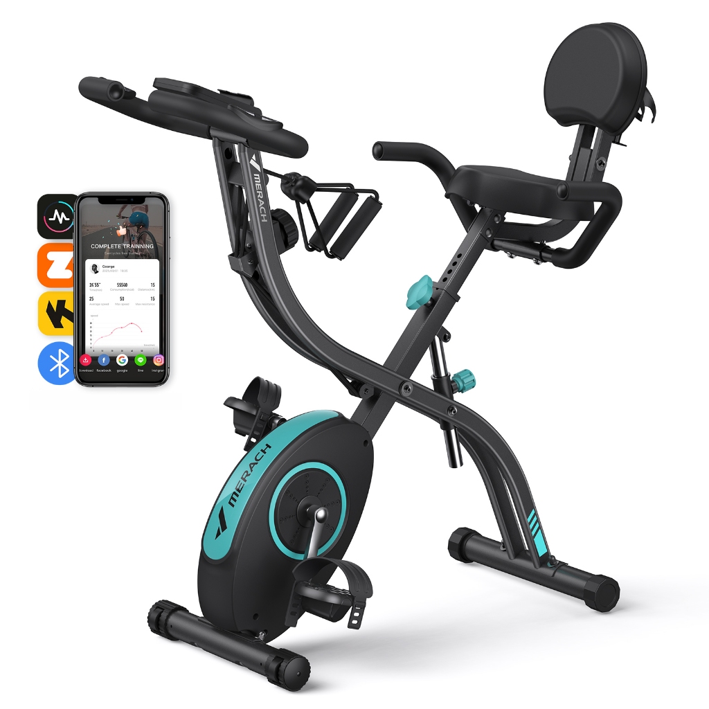 MERACH Exercise Bike จักรยานออกกำลังกาย พับเก็บได้ แบบพกพา เหมาะสำหลับกายภาพบำบัด