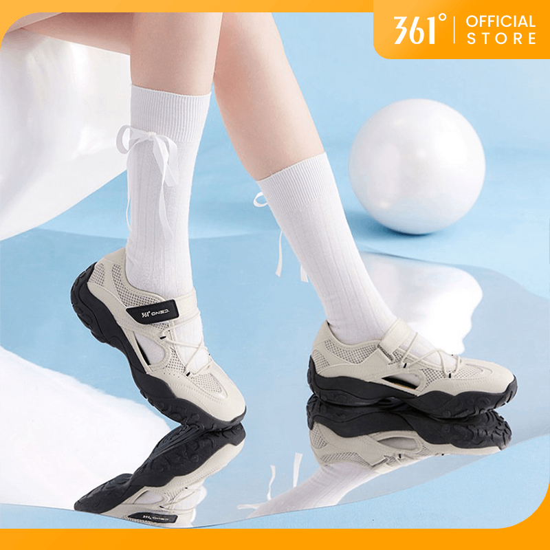 361 Degrees Cloud Dance รองเท้า Mary Jane ผู้หญิง ตาข่ายระบายอากาศ สไตล์บาเล่ต์ พื้นบาง สไตล์เทรนนิ่งเยอรมัน 682626771