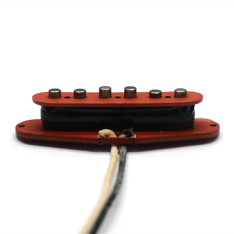 SSS Alnico 5 Pickup ST Style Pickup 7.5K/7.5K/7.5K-50/50/52 พร้อมกระสวยไฟเบอร์สีแดงสําหรับกีตาร์ไฟฟ้า