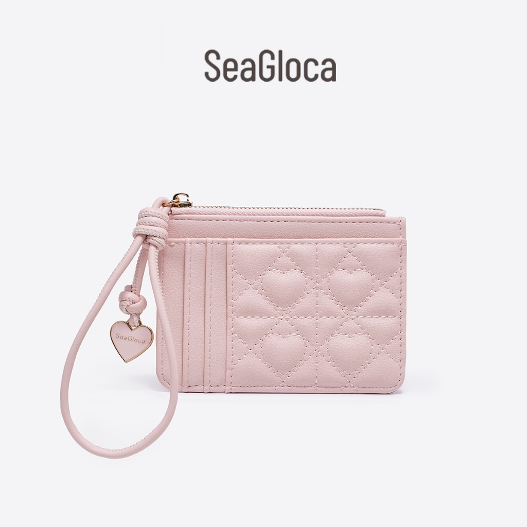 SeaGloca กระเป๋าใส่เหรียญและบัตรสำหรับผู้หญิง แบบมีซิปและสายรัดข้อมือ มัลติสล็อต 0001