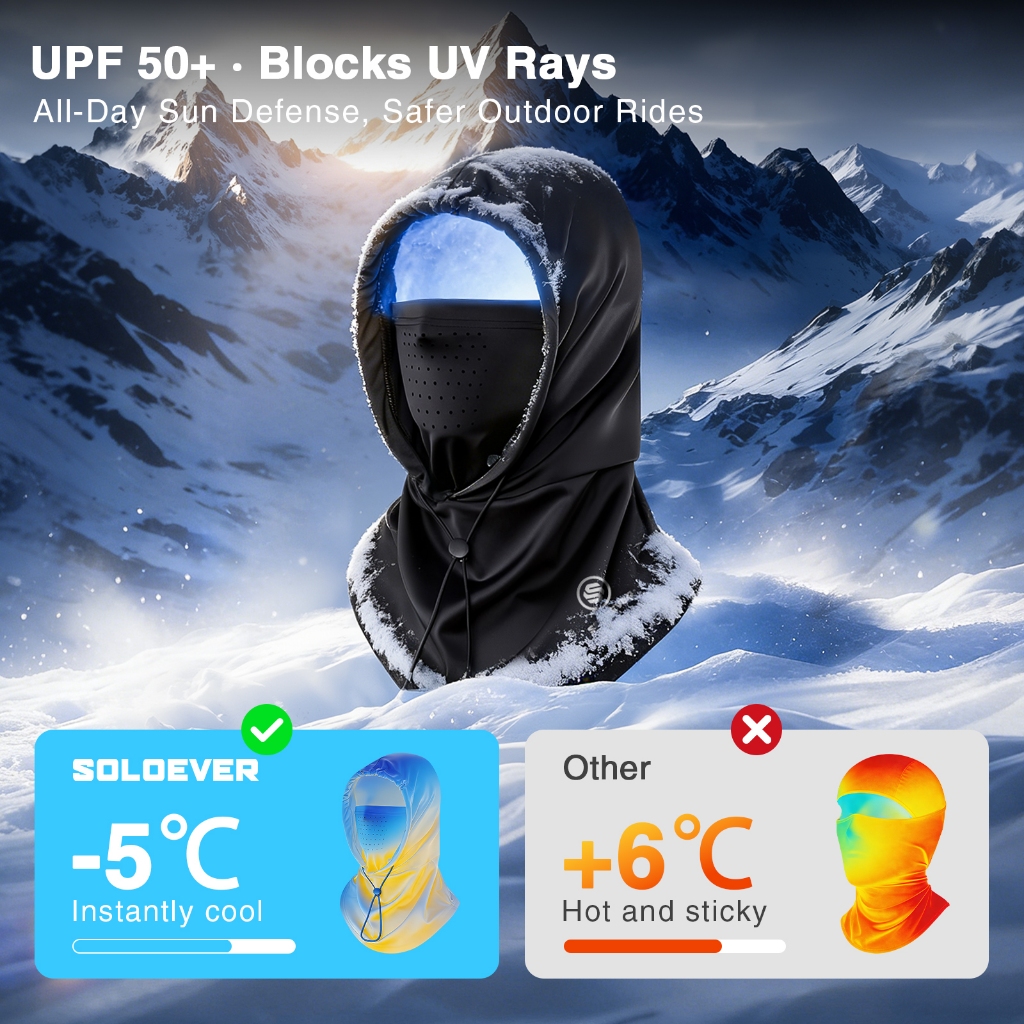 【TH Delivery】 SOLOVER Mask โม่ง สไตล์ถัก UPF50 ป้องกันรังสียูวี ไม่อับชื้น สวมใส่สบาย เหมาะสำหรับปั่นจักรยาน กีฬากลางแจ้ง ใส่ได้ทั้งชา