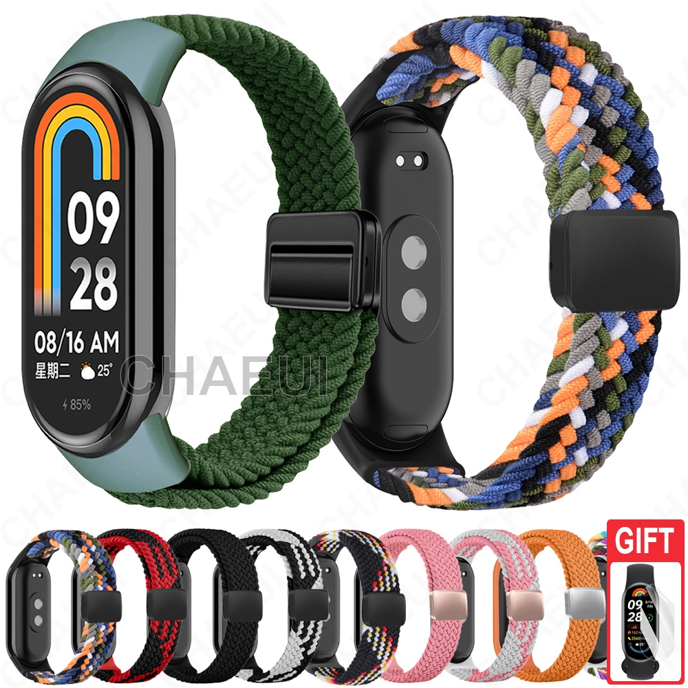 สายรัดไนลอนอุปกรณ์เสริมสร้อยข้อมือหัวเข็มขัดแม่เหล็กสําหรับ Xiaomi Smart Band 10 9 8 / Band 10 Ceramic Edition