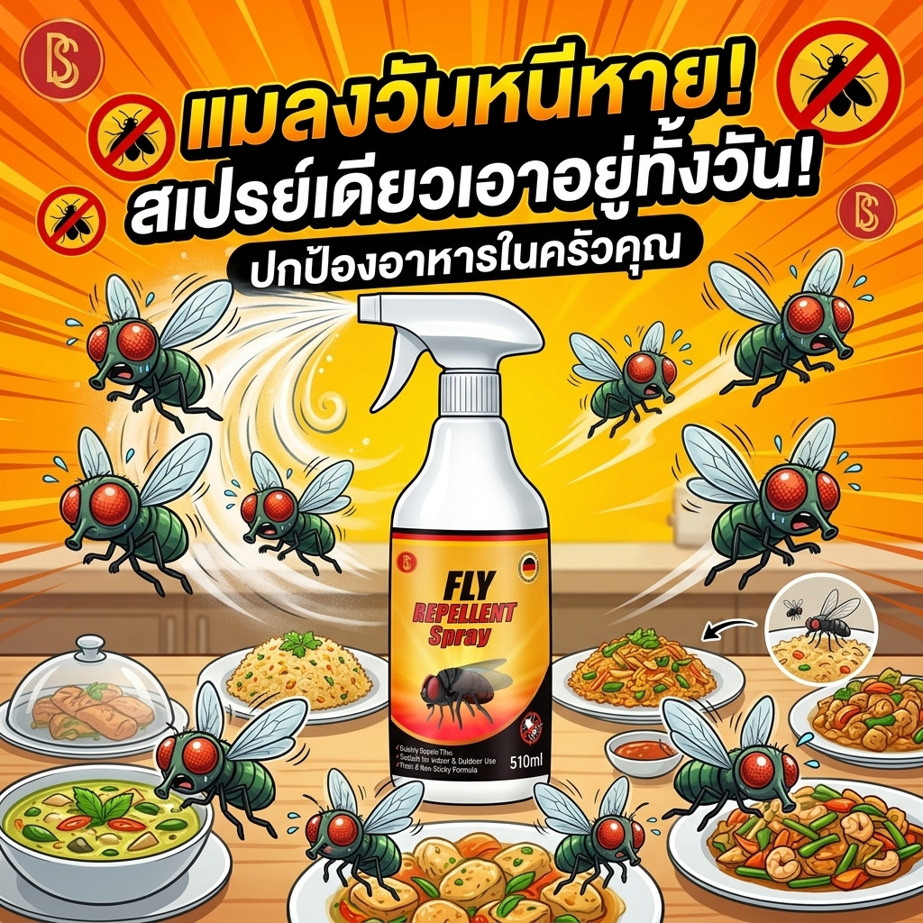 🔥โปรซื้อ1 แถม1 ชุดสุดคุ้มไล่แมลงวัน🔥ไล่แมลงวัน สเปรย์ไล่แมลงวัน กำจัดแมลงวัน  ยาฆ่าแมลงวัน ใช้ได้ทั้งในบ้านและคอกสัตว์ ป้องกันนาน 8 ชั่วโมง