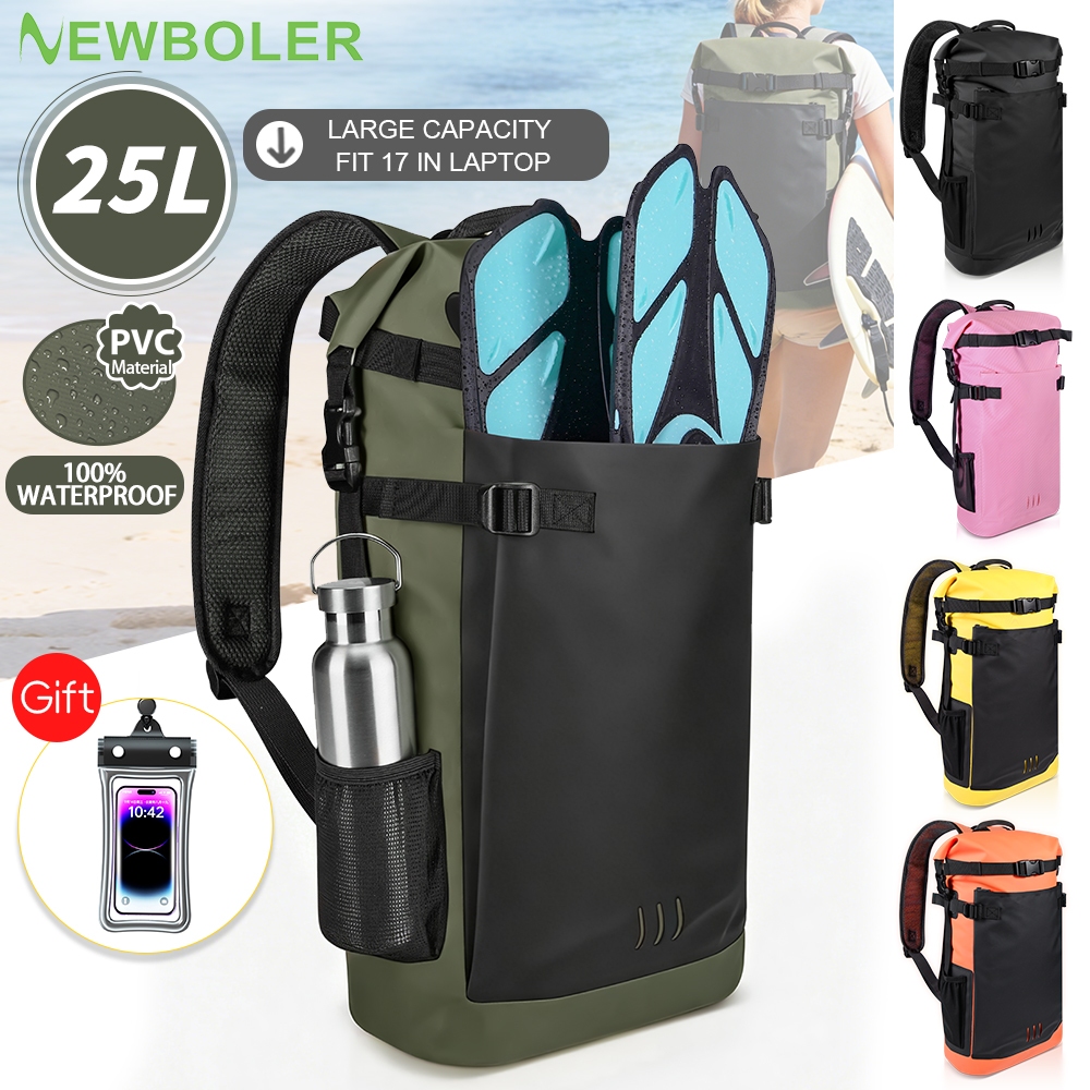Newboler 25L 35L แห้งกระเป๋า PVC กันน้ํากระเป๋าเดินทางกีฬากลางแจ้ง Seaside ดําน้ําดําน้ําดูปะการังว่ายน้ําต้นน้ําล่องแก่งอุปกรณ์