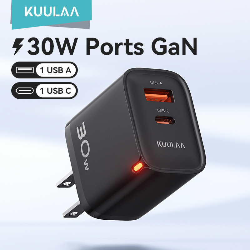 KUULAA Quick Charge 3.0 QC 30W USB Charger หมายเหตุ PD3.0 Fast Charging USB Wall ชาร์จโทรศัพท์สําหรับ iphone 6-17 Android