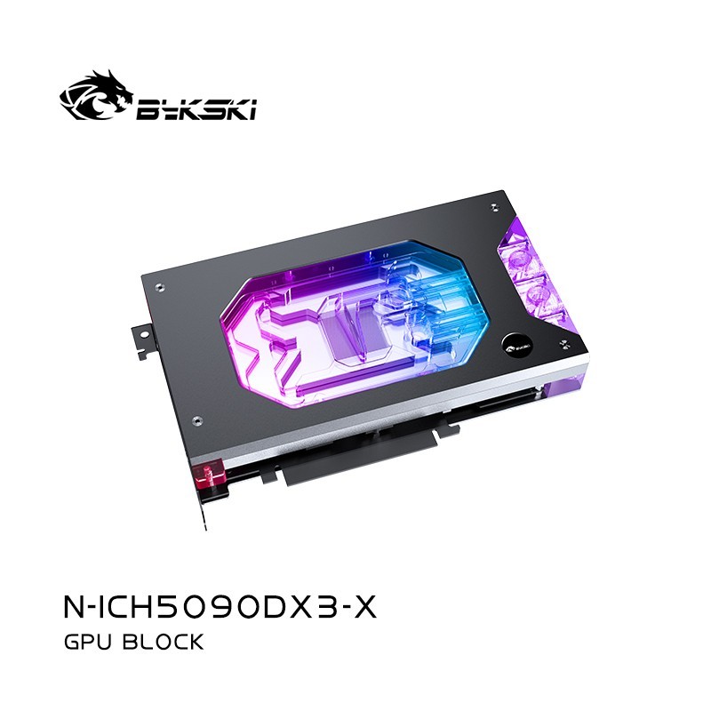 Bykski N-ICH5090DX3-X GPU Water Block ใช้งานร่วมกับ INNO3D GEFORCE RTX 5090 D X3 (夜 / Ice Night) Ser