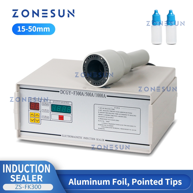 ZONESUN ZS-FK300 เครื่องซีลแบบเหนี่ยวนํามือถือเครื่องซีลฝาขวดอลูมิเนียมฟอยล์ประสิทธิภาพสูงสําหรับบรร