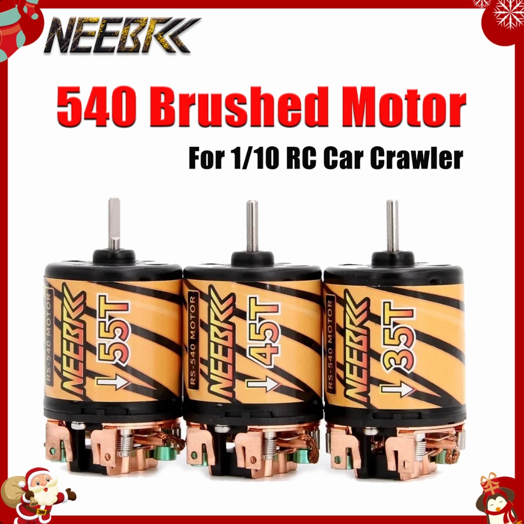 NEEBRC 540 แปรงมอเตอร์ 35T 45T 55T 3-Slot สําหรับ 1/10 RC รถ Crawler Axial SCX10 AXI03007 90046 Trax