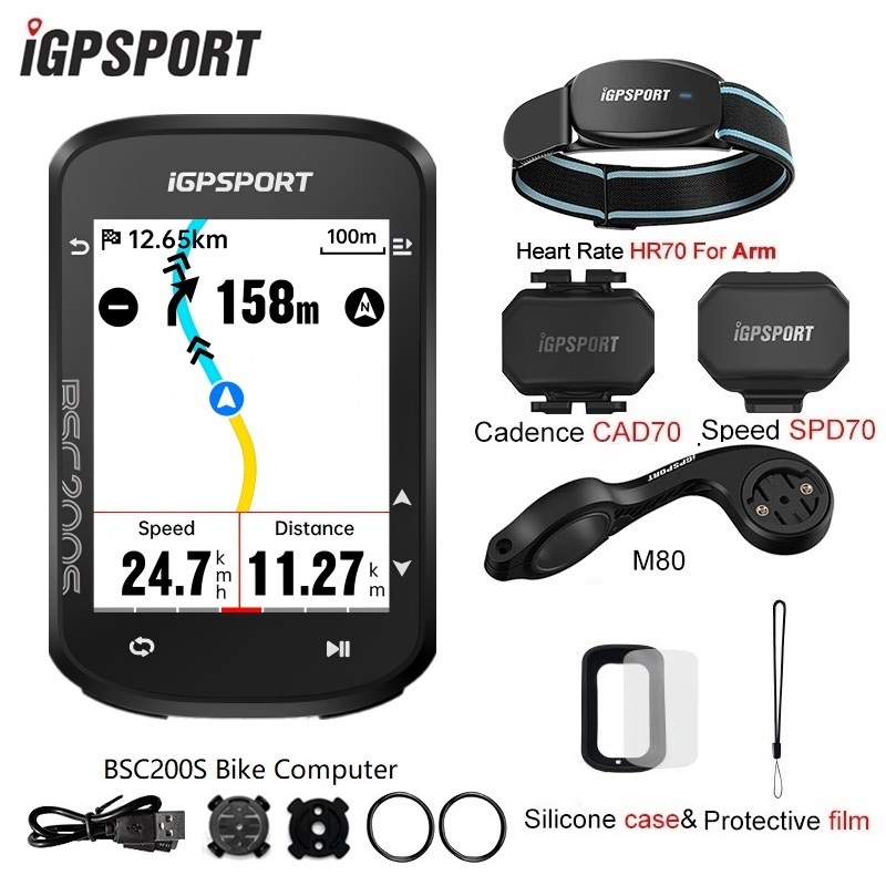 IGPSport BSC200S นาฬิกาความเร็วมอเตอร์ไซค์ หน้าจอสีขนาด 2.4 นิ้วกันน้ํา IPX7