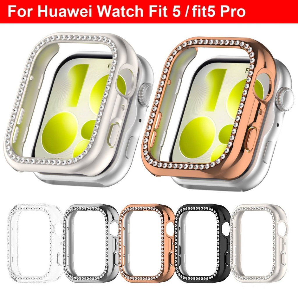 Bling Diamond Frame for เคส Huawei Watch Fit 5 Case Hard Huawei Fit 5 pro เคส Bumper For เคส Huawei 