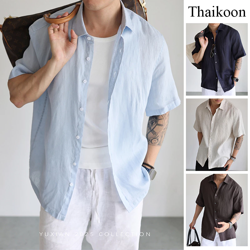 เสื้อแขนสั้นสำหรับผู้ชาย แบบลำลอง เบาสบาย แห้งไว และระบายอากาศได้ดี