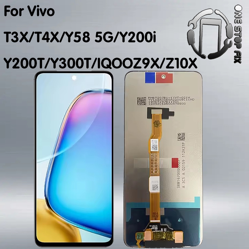 สําหรับ Vivo T3X/T4X/Y58 5G/Y200i/Y200T/Y300T/IQOOZ9X/Z10X จอแสดงผล LCD + Touch Glass Digitizer