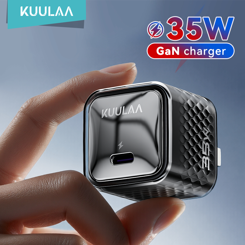 KUULAA Mini GaN 35W Charger Type-C หัวชาร์จเร็ว, เหมาะสําหรับ iPhone 6-17 Series Android ราคาถูก Shopee Lazada