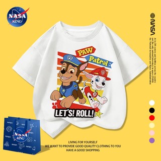 เสื้อยืดเด็กแบบลายการ์ตูนจากนาซ่า แขนสั้น อัพเกรดผ้าระบายอากาศสำหรับฤดูร้อน