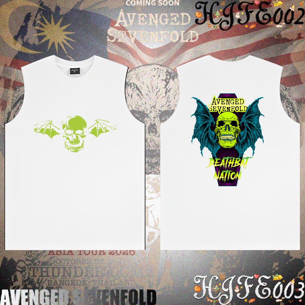 A7x Retro Rock Band AVENGED SEVENFOLD ASIA TOUR 2026 การแข่งขันชกมวย เสื้อดำ Unisex Sleeveless Vest#