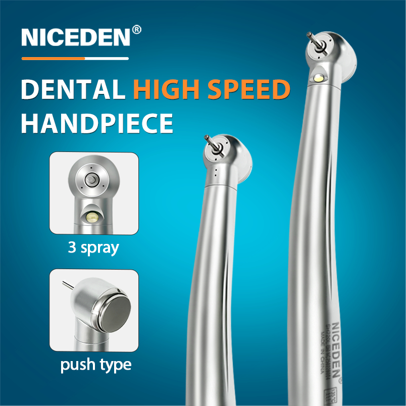 Niceden ประเภท ทันตกรรม LED Handpiece ความเร็วสูง Self-powered Air Turbine ทันตกรรม Handpiece มาตรฐาน 2/4 หลุม Cartirdge โรเตอร์