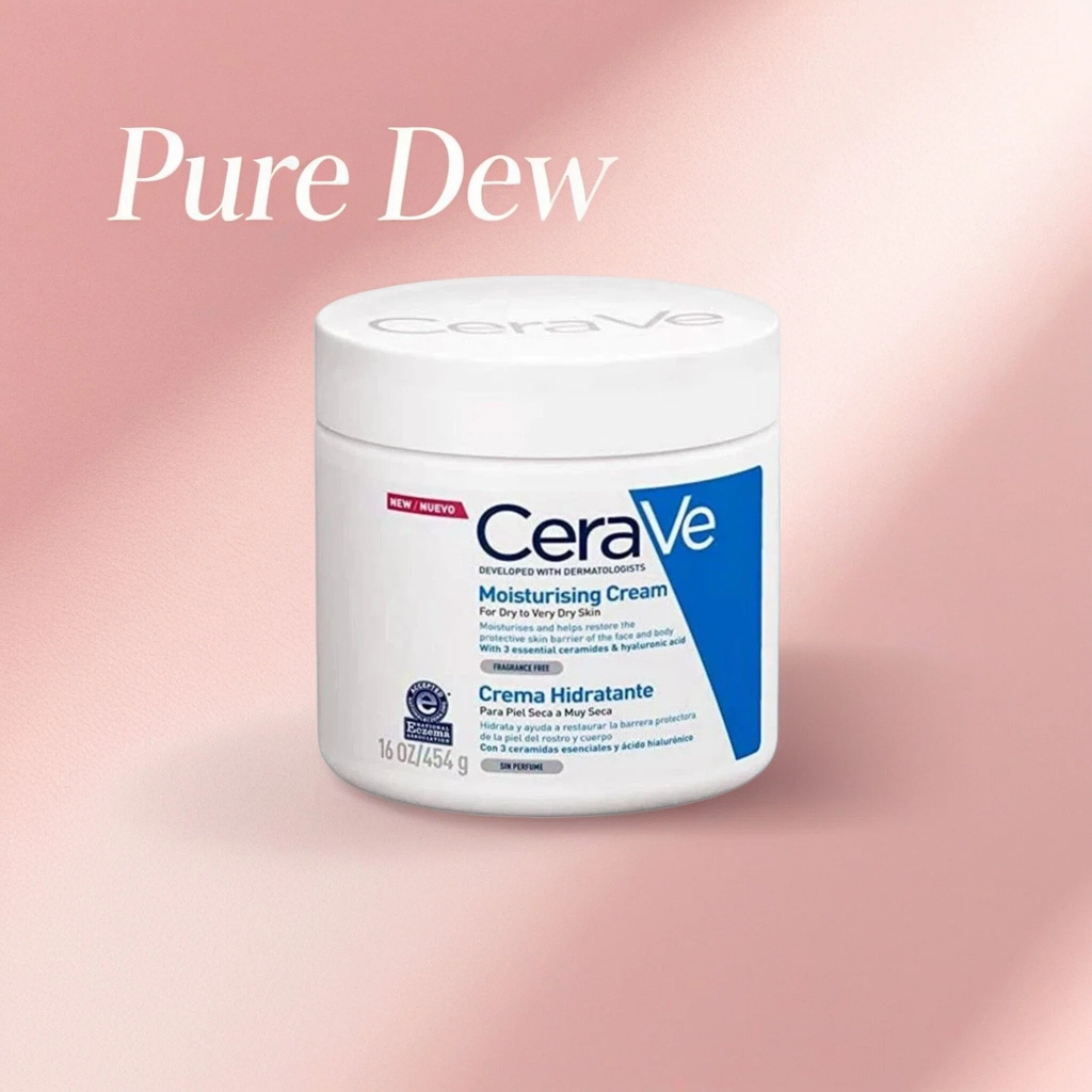 American CeraVe Moisturising Cream 454ml, เซราไมด์ รีแพร์, ฟูลบอดี้ไฮเดรชั่นสําหรับผิวแห้ง