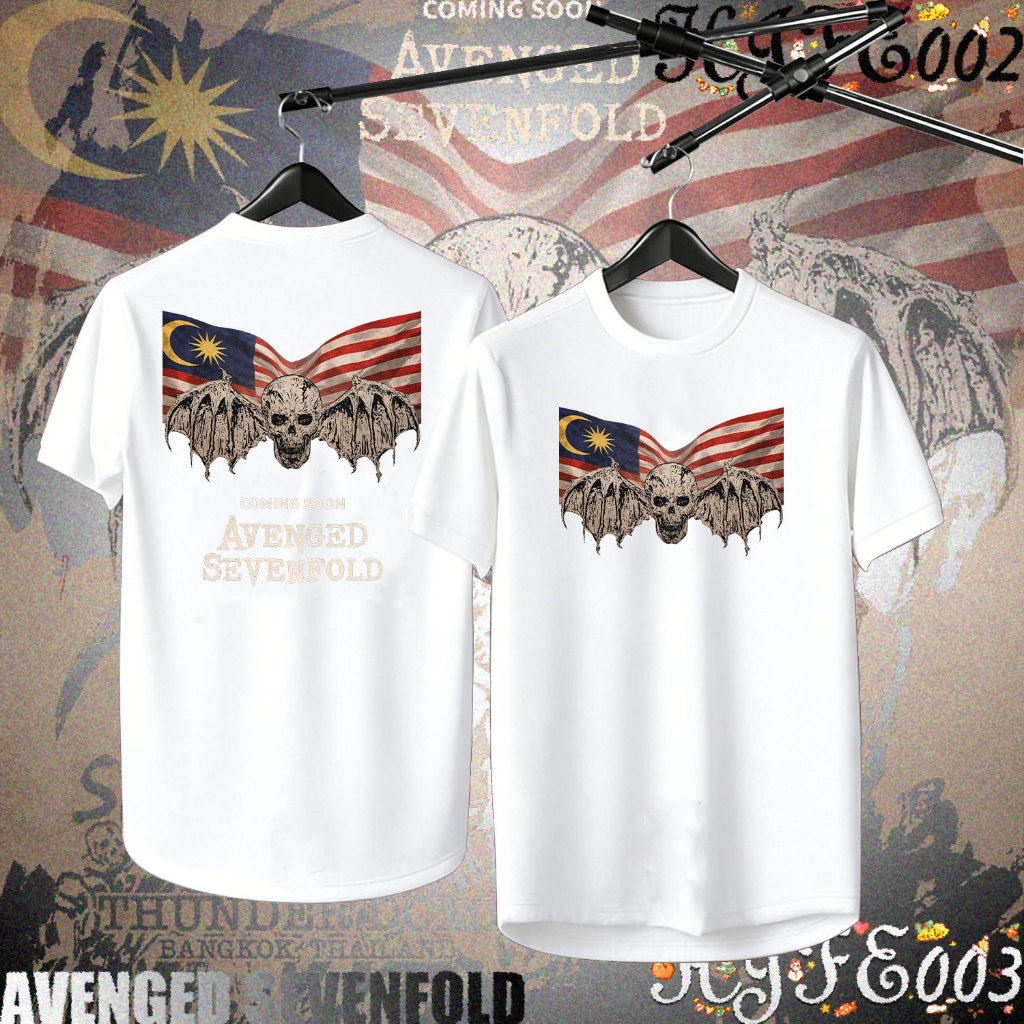 A7x Retro Rock Band AVENGED SEVENFOLD ASIA TOUR 2026 การแข่งขันชกมวย เสื้อดำ Unisex T-shirt#04