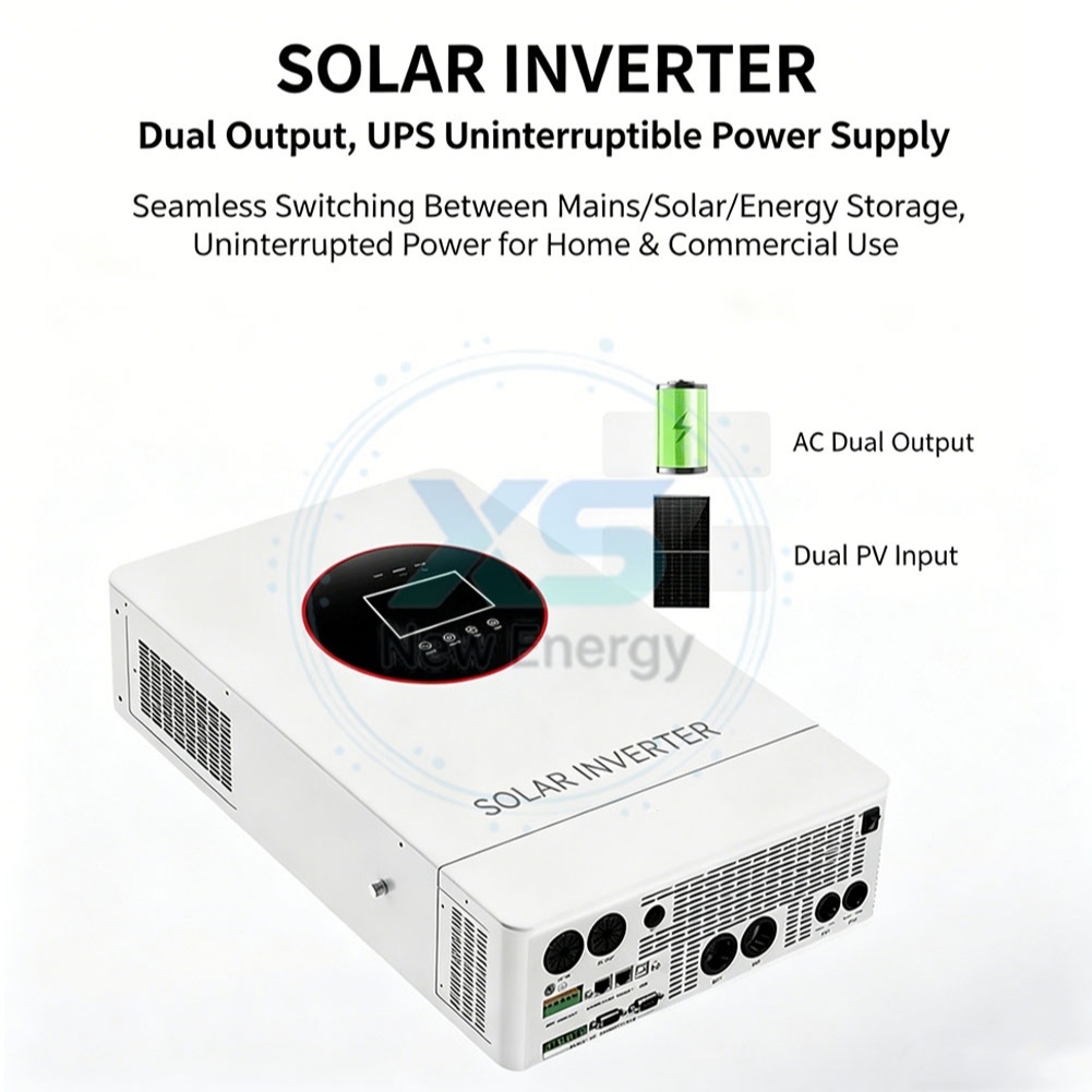 อินเวอร์เตอร์พลังงานแสงอาทิตย์ไฮบริด 12KW | ประสิทธิภาพ 97.2% | 5500W*2 MPPT | อินเวอร์เตอร์ที่เก็บพ