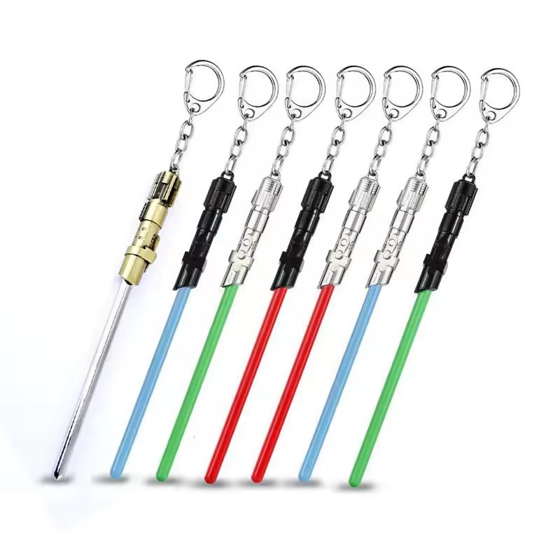 Star Wars Lightsaber พวงกุญแจโลหะพวงกุญแจคอสเพลย์ของเล่นของขวัญสําหรับแฟนๆอุปกรณ์เสริม