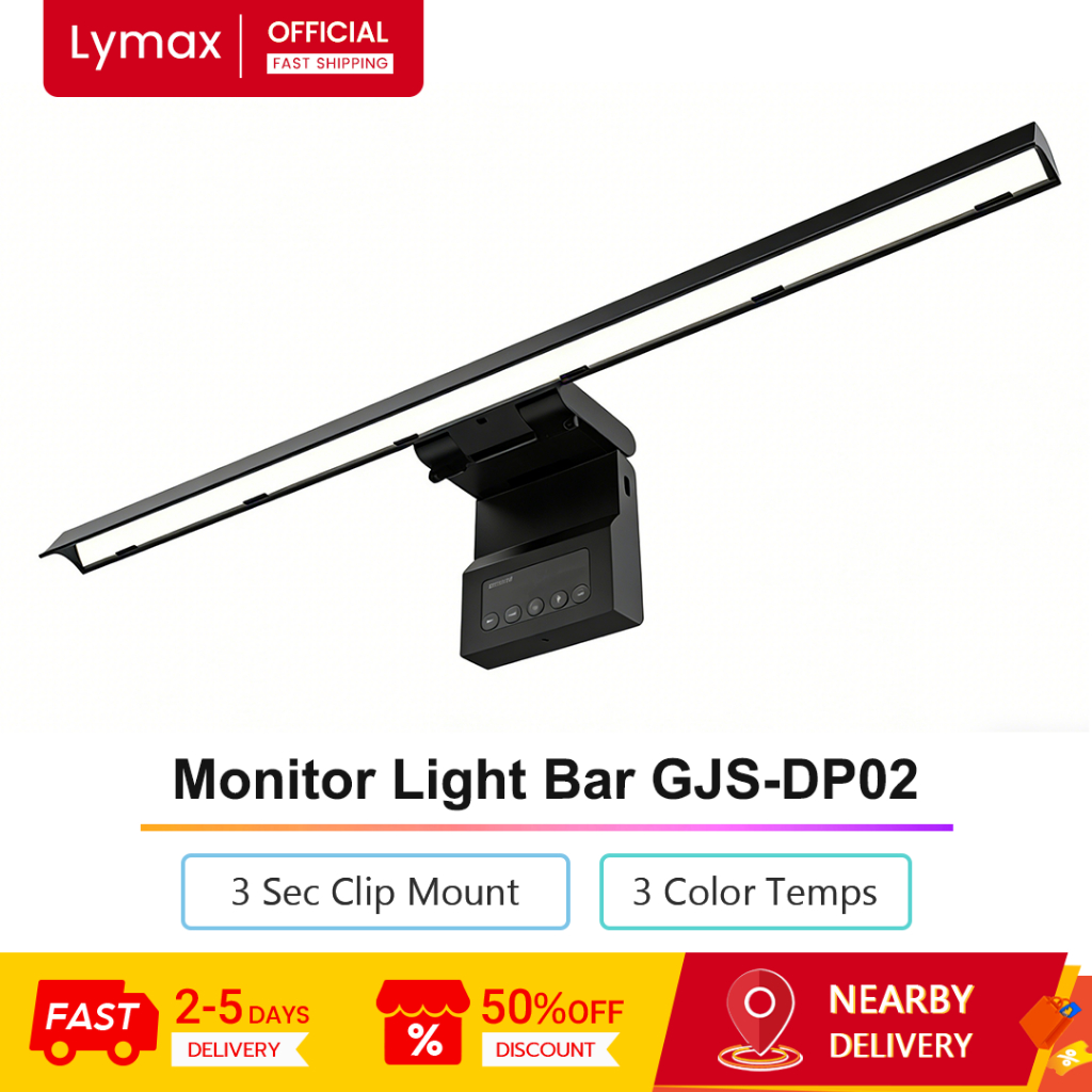 LYMAX USB Monitor Light Bar GJS-DP02 3 โหมดอุณหภูมิสีป้องกันดวงตา Touch Dimming Monitor โคมไฟ