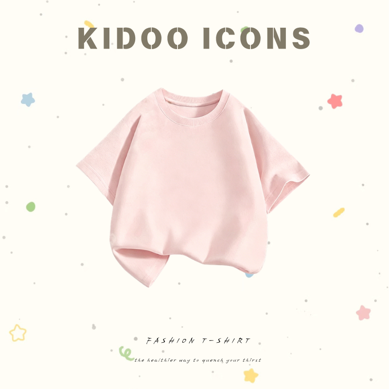 KIDOO ICONS เสื้อลำลองสำหรับเด็กและเยาวชน ทำจากผ้าฝ้ายบริสุทธิ์ 100% สบายในหน้าร้อน#A01