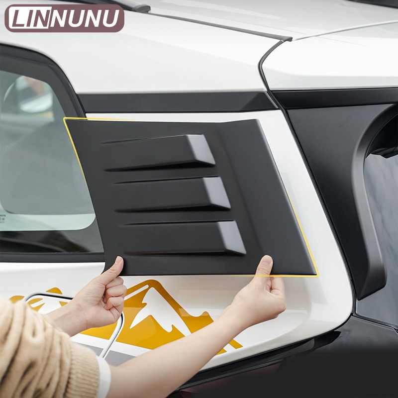 LINNUNU Matte สีดํา ABS C เสาสําหรับ Toyota RAV4 XA60 2026 2027 ด้านหลังสปอยเลอร์ด้านข้างตกแต่งสติกเ